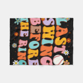 花嫁になる前の最後のスイング リングの前にお別れのテニス バチェロレッテ フリースブランケット (正面(横))