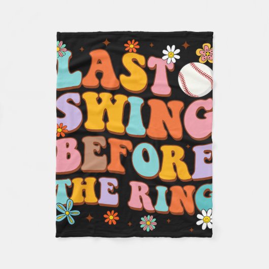花嫁になる前の最後のスイング リングの前にお別れのテニス バチェロレッテ フリースブランケット (正面)