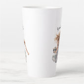 花嫁になる美しい花嫁の水彩画 カフェラテマグ (正面)