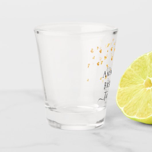 花嫁になる金ゴールドハートふりかける名前 ショットグラス (左)