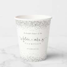 花嫁になる〇〇さんのシルバーグリッター ブライダルシャワー