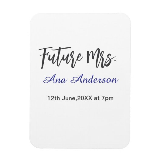 花嫁になる〇〇さん（旧姓） 紫灰色名前入り マグネット (縦)