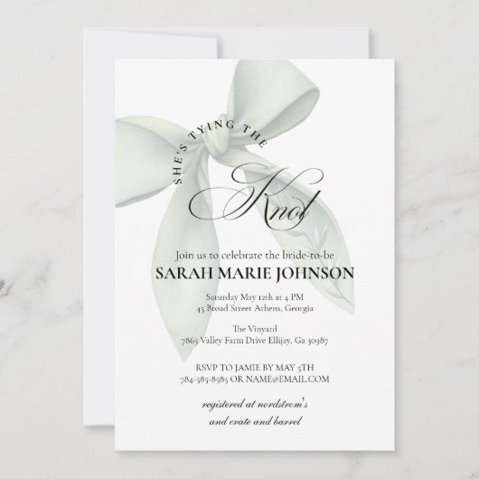 花嫁になる ブライダルシャワー 招待状 (正面)