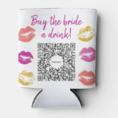 花嫁にドリンクをプレゼント！QRコード バチェロレッテパーティー 缶クーラー (正面)