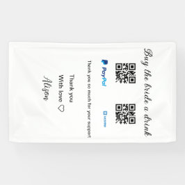 花嫁にドリンクをプレゼント(QRコード、Venmo、PayPal対応) 横断幕