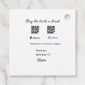 花嫁にドリンクをプレゼント QRコード Venmo PayPal フェイバータグ (裏面)