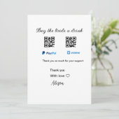 花嫁にドリンクをプレゼント QRコード Venmo PayPal 招待状 (スタンド正面)