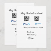 花嫁にドリンクをプレゼント QRコード Venmo PayPal 招待状 (正面/裏面)