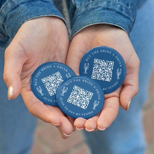 花嫁にドリンクを買ってあげて！お別れパーティーQRコード 缶バッジ