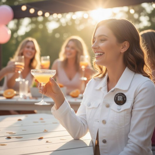 花嫁にドリンクを買ってあげて！QRコードボタン 缶バッジ