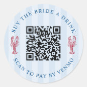 花嫁にドリンクを買ってあげて！QRコード バチェロレッテパーティー ラウンドシール (正面)
