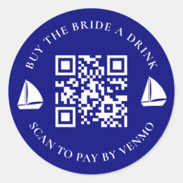 花嫁にドリンクを買ってあげよう!バチェロレッテパーティーQRコード ラウンドシール