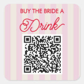 花嫁にドリンクを！ハッピー バチェロレッテ スクエアシール (正面)