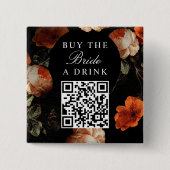 花嫁にドリンクを Bachelorette QRコード 缶バッジ (正面)