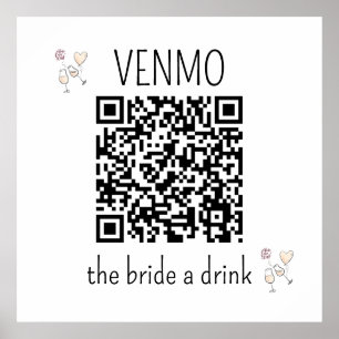 花嫁にドリンクを VENMO QRコード バチェロレッテパーティー ポスター