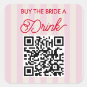 花嫁に乾杯！独身最後の夜の会 スクエアシール (正面)