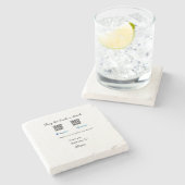花嫁に飲み物を買ってあげるQRコード Venmo PayPal ストーンコースター (横)