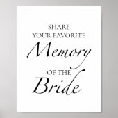 花嫁のお気に入りのサインの白黒 ポスター (正面)