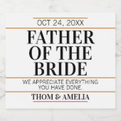 花嫁のお父さん結婚が親に感謝 リキュールボトルラベル (シングルラベル)