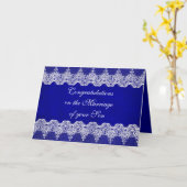 花嫁のお祝いの挨拶状の親 カード (黄色い花)