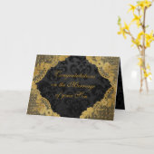 花嫁のお祝いの挨拶状の親 カード (黄色い花)