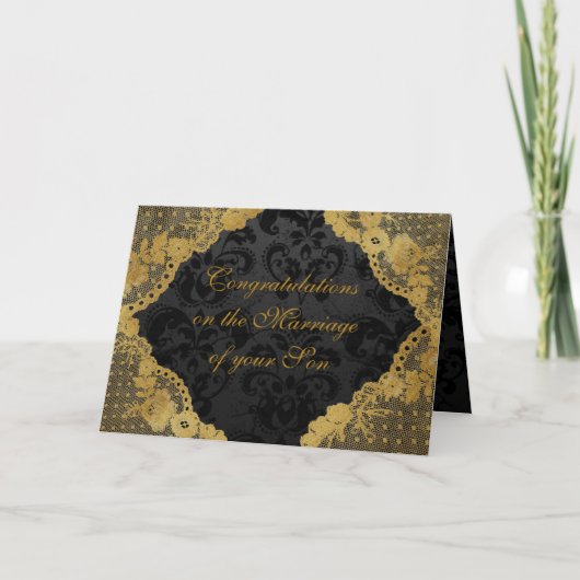 花嫁のお祝いの挨拶状の親 カード (正面)