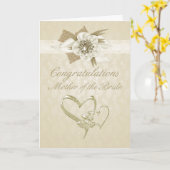 花嫁のお祝いの母はクリーム色のウィットを梳きます カード (黄色い花)