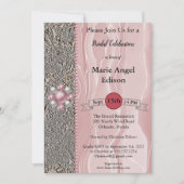 花嫁のお祝い箔 & ダスティーローズシルク, パール I 招待状 (正面)