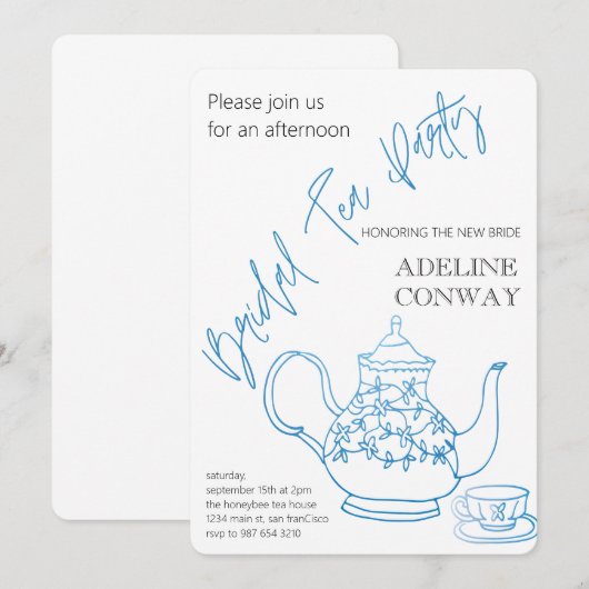 花嫁のお茶会 招待状 (正面/裏面)