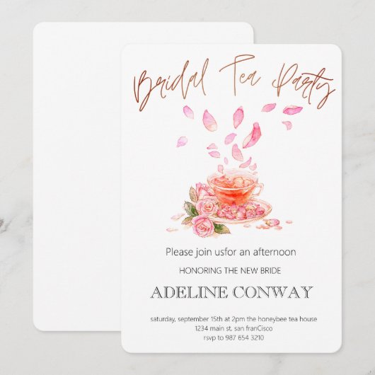 花嫁のお茶会 招待状 (正面/裏面)