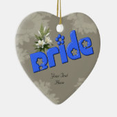 花嫁のかわいくカスタマイズ可能な結婚式のオーナメント セラミックオーナメント (右)