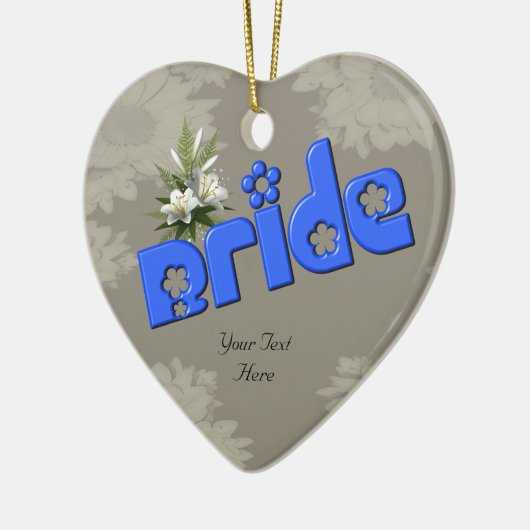 花嫁のかわいくカスタマイズ可能な結婚式のオーナメント セラミックオーナメント (左)