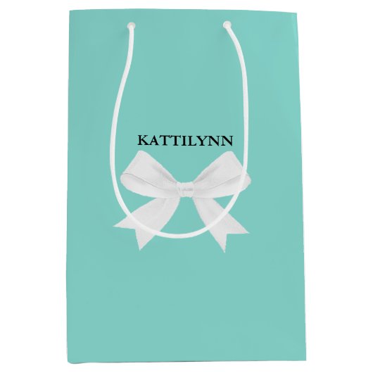 花嫁のきらきら光るで及びすばらしいブライダルシャワーのティアラのパーティー ミディアムペーパーバッグ (正面)