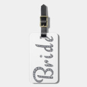 花嫁のきらきら光るな荷物のラベル ラゲッジタグ (正面縦)