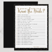 花嫁のことをどれくらい知っている？ ブライダルシャワーゲーム 招待状 (正面/裏面)