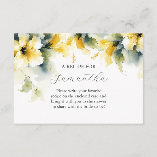 花嫁のためのイエローフローラハイビスカスレシピ エンクロージャーカード (正面)