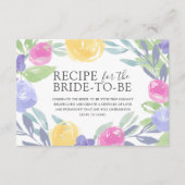 花嫁のためのシックなレシピフローラ水の色 エンクロージャーカード (正面)