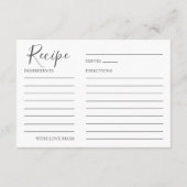 花嫁のためのシックなレシピフローラ水の色 エンクロージャーカード (裏面)