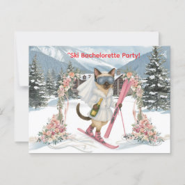 花嫁のためのスキー 傾斜での独身最後のパーティー ポストカード