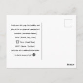 花嫁のためのスキー  - 斜面でのブライズメイドパーティー ポストカード (裏面)