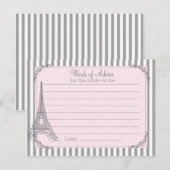 花嫁のためのパリブライダルシャワーアドバイスカード アドバイスカード (正面/裏面)