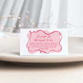花嫁のためのピンクと赤の手描き波状レシピ エンクロージャーカード