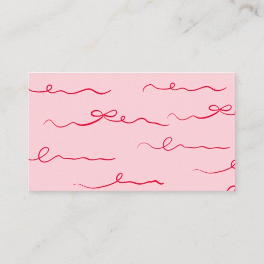 花嫁のためのピンクと赤の手描き波状レシピ エンクロージャーカード (裏面)