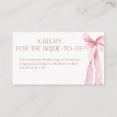 花嫁のためのピンクボウレシピ エンクロージャーカード (正面)