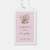 花嫁のためのフラワーブライダルシャワーティーパーティーギフトタグ ギフトタグ (正面)