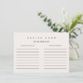 花嫁のためのブライダルシャワー レシピカード エンクロージャーカード (スタンド正面)