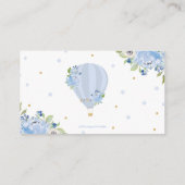 花嫁のためのブルーフローラホットエアバルーンレシピ エンクロージャーカード (裏面)