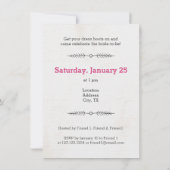 花嫁のためのホットピンク最後のライド招待状 招待状 (裏面)