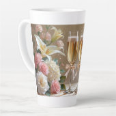 花嫁のためのマグカップ – 愛と笑いの応援 カフェラテマグ (左アングル)