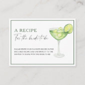 花嫁のためのマルガリータブライダルシャワーレシピ エンクロージャーカード (正面)
